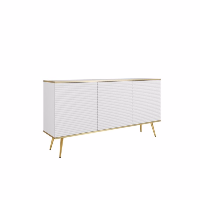 ArtPS Komoda BIJOU K-160 MDF | biela / zlaté nohy