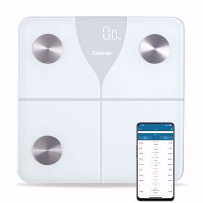 Salente SlimFit, múdra osobná diagnostická fitness váha, Bluetooth, biela