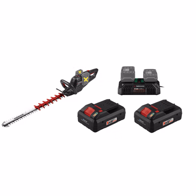 PARKSIDE PERFORMANCE® Aku nožnice na živý plot PPAHS 40 A1 + Smart akumulátor 20 V/4 Ah PAPS 204 B1, 2 kusy + Dvojitá nabíjačka 20 V/4,5 A