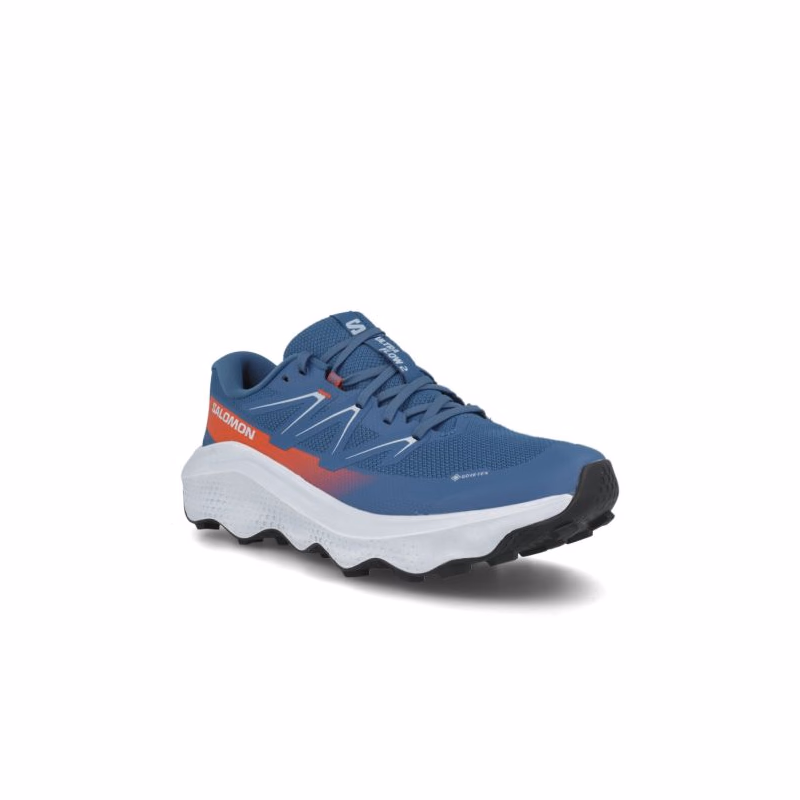 Pánska bežecká trailová obuv SALOMON Ultra Flow 2 GTX M dark blue ballad blue cherry tomato