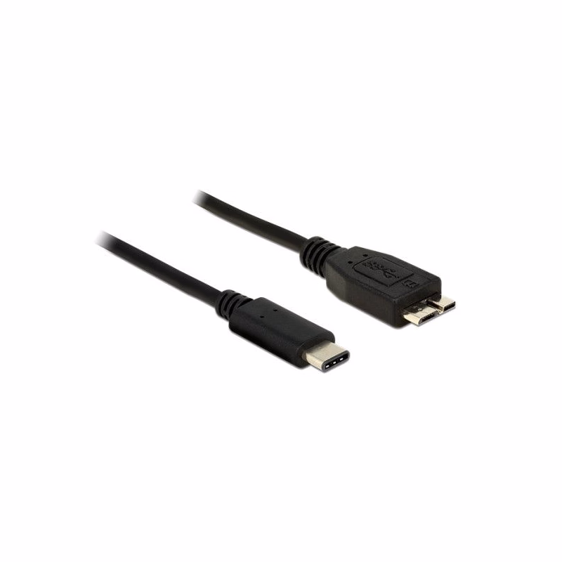 Delock Čierny SuperSpeed kábel USB 10 Gbps (USB 3.1, Gen 2) USB Type-C™ samec > USB type Micro-B samec 1 m