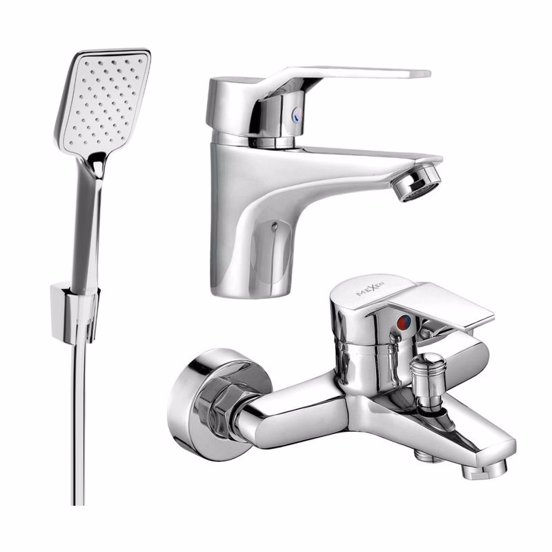MEXEN/S - Caro R62 SET vaňová a umývadlová batéria, chróm 746603R62-00