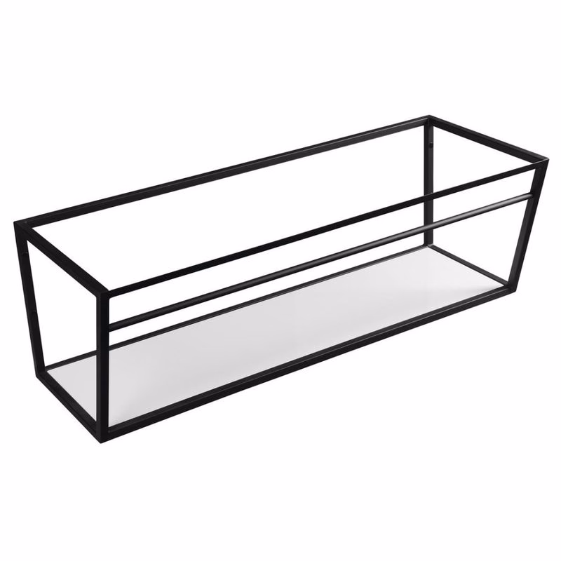 SAPHO SKA konzola pod umývadlo/pod dosku 1200x400x460mm, čierna mat, s bielou MDF policou SKA104
