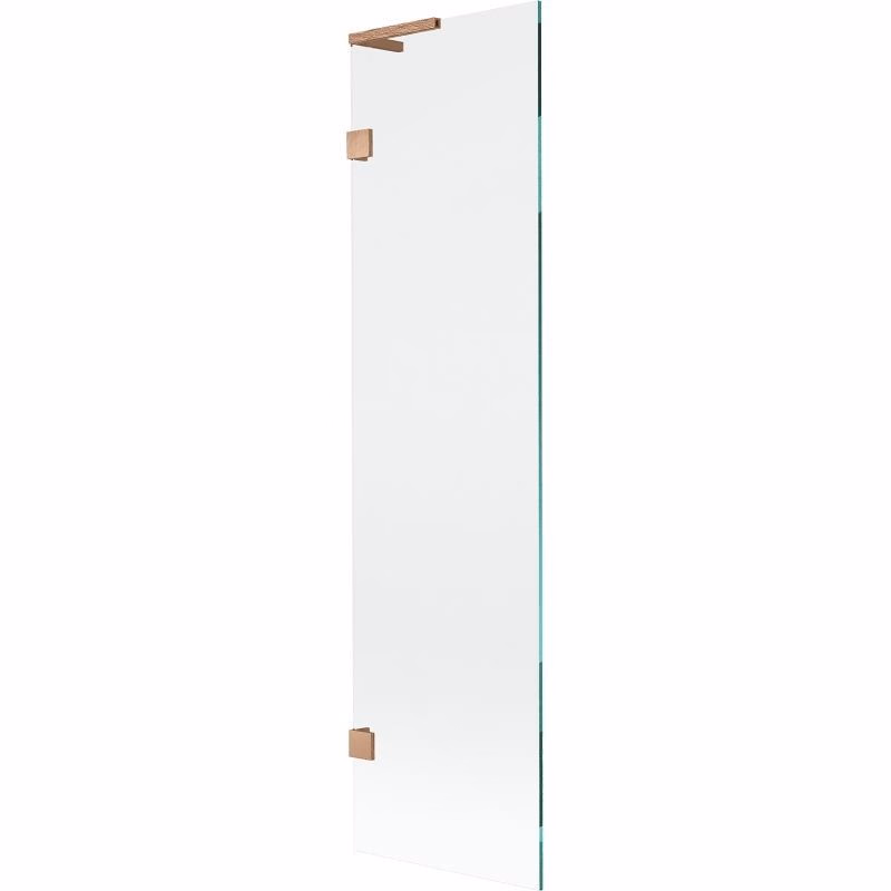 MEXEN/S - Lunar L vaňová zástena FIX 50 x 150, transparent, meď kartáčovaná 897L-050-000-65-00