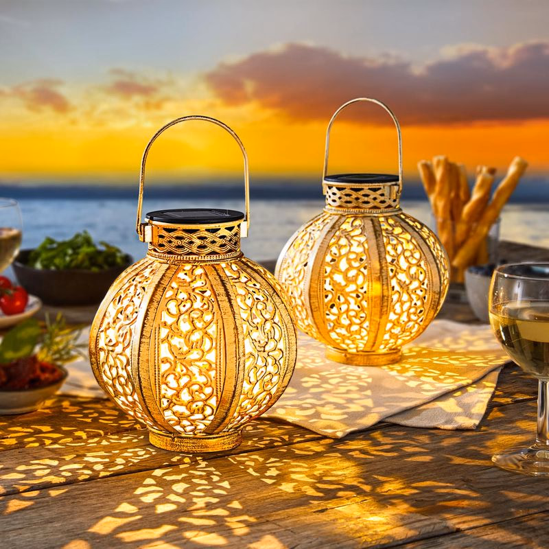 Solárna lampa Metal, 2 ks