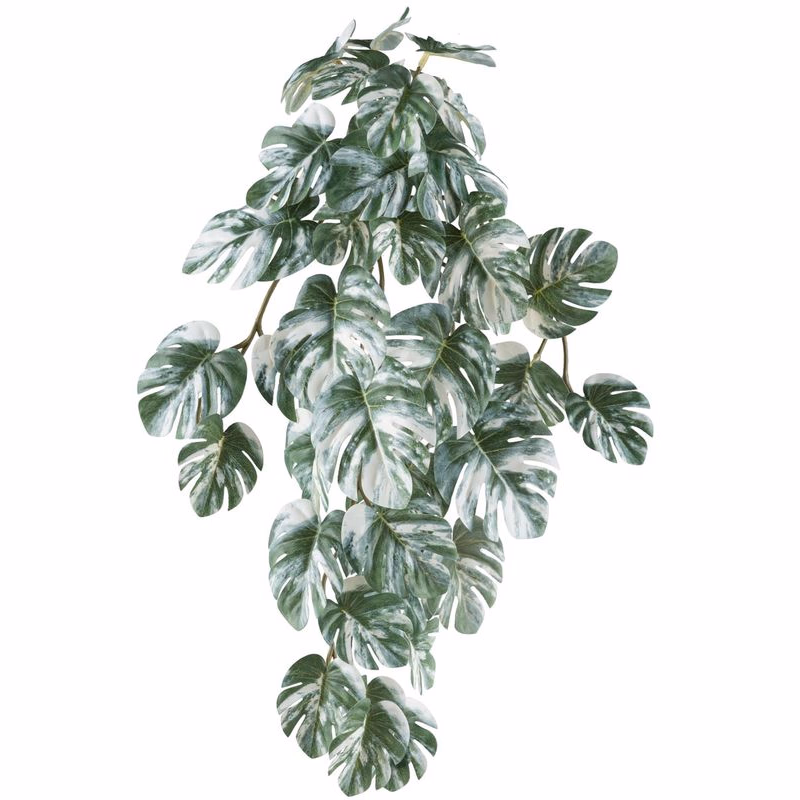 Umelý filodendron, 48 cm, zelená/biela