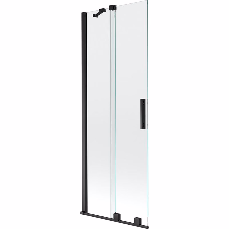 MEXEN/S - Velar Dvojkrídlová posuvná vaňová zástena 70 x 150, transparent, čierna 896-070-000-01-70