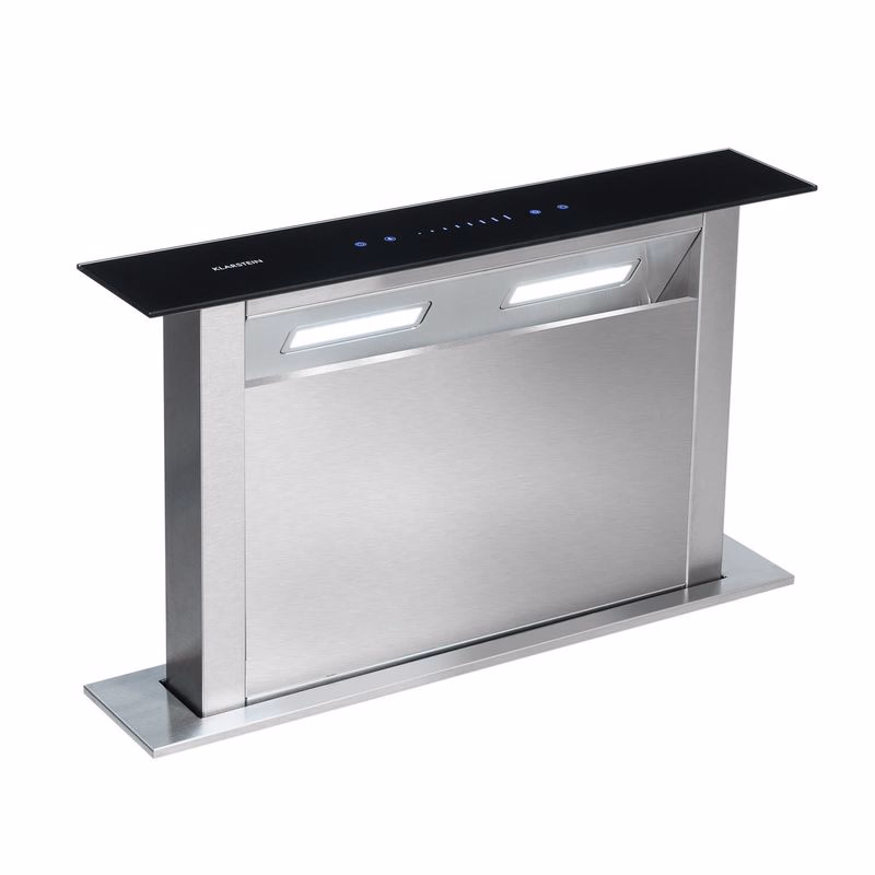 Klarstein Royal Flush Downdraft, digestor, 60 cm, výsuvný, 504 m³/h, nehrdzavejúca oceľ, čierny