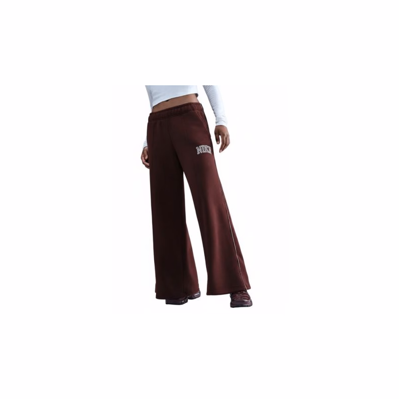 Dámske tepláky NIKE W NSW PHNX FLC LOGO WIDE LEG BURGUNDY CRUSH