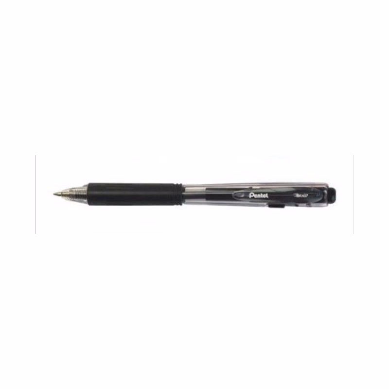 Guľôčkové pero Pentel BK437 0,5mm čierne telo číre