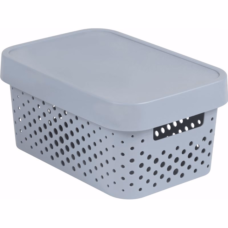 CURVER Úložný box INFINITY DOTS 4,5l s vekom | sivá