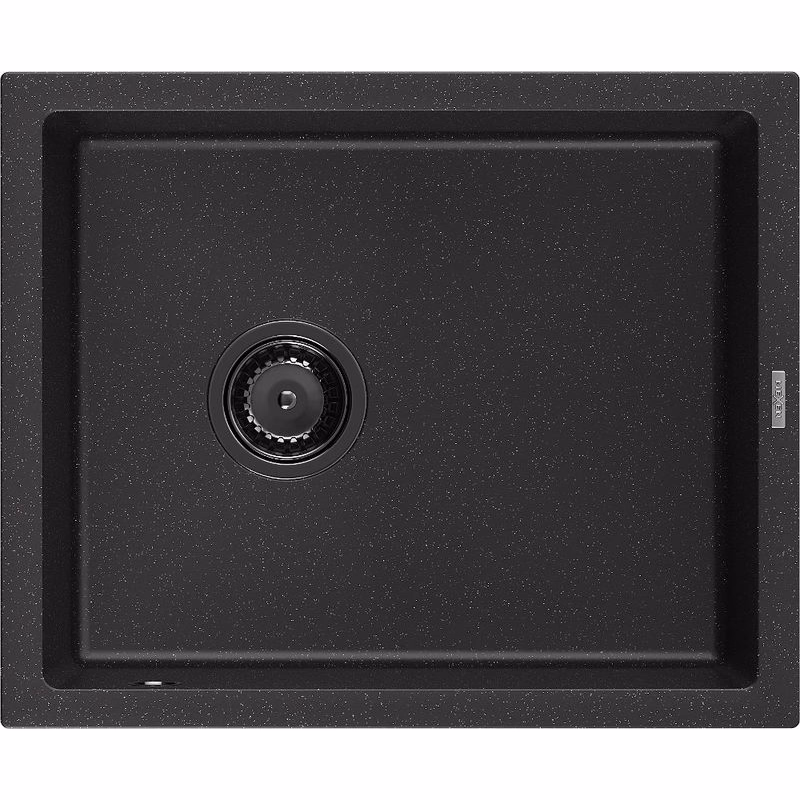 MEXEN/S MEXEN/S - Pedro granitový drez 1-miska 560 x 460 mm, čierna/strieborná metalík, sifón čierna 6508561000-73-B