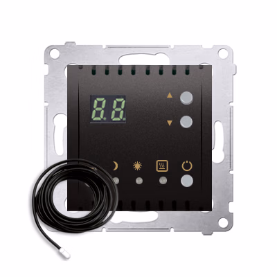 Termostat LCD priestorový s vonkajším senzorom 16(2)A/230V (SS) antracit SIMON54Pre