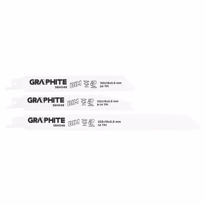 GRAPHITE Šabľové pílové listy, BIM, sada 3 ks. 56H048