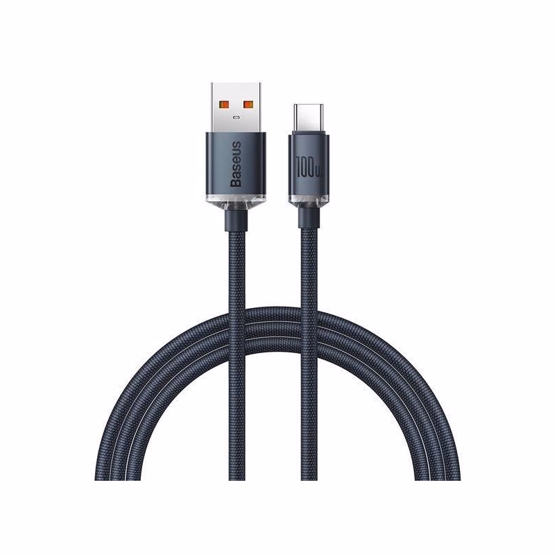 Baseus Crystal Shine Series nabíjací / dátový kábel USB-A / USB-C 100W 1, 2m, čierna