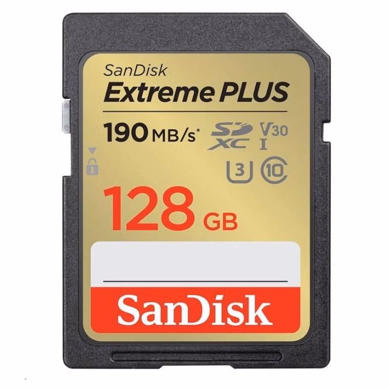 SanDisk SDXC karta 128GB Extreme PLUS (190 MB/s Class 10, UHS-I U3 V30)