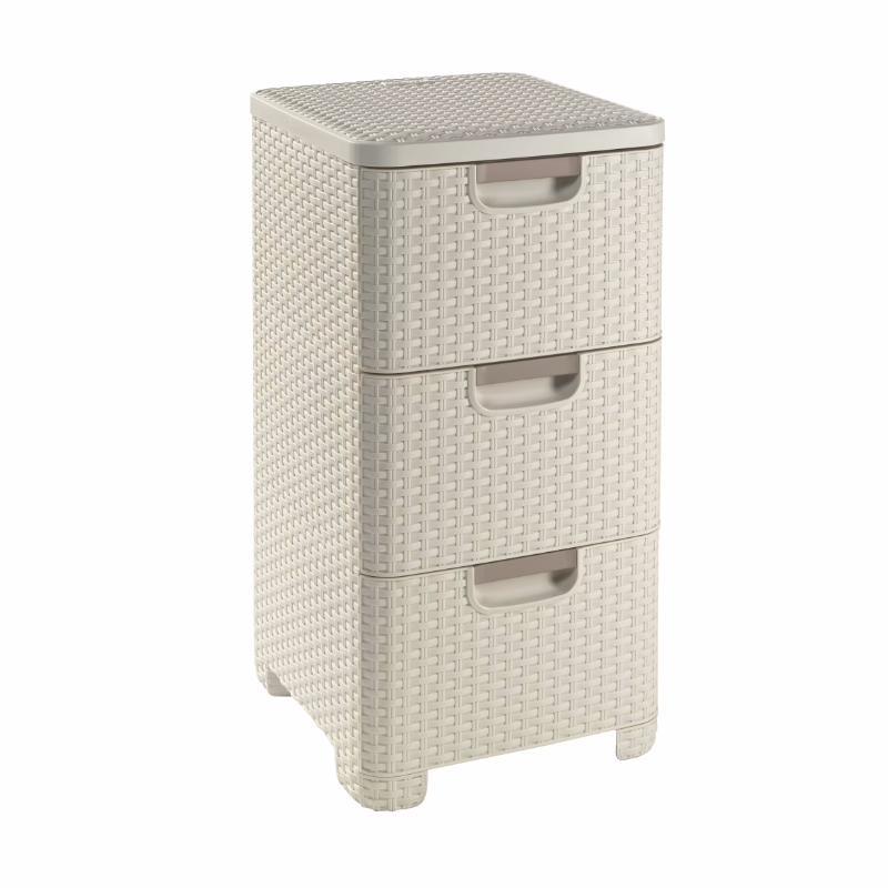 CURVER Zásuvkový regál STYLE 3x14L | béžová