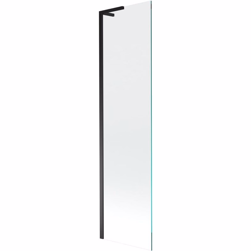 MEXEN/S - Next L vaňová zástena FIX 80 x 150, transparent, čierna 895-080-000-03-00-70
