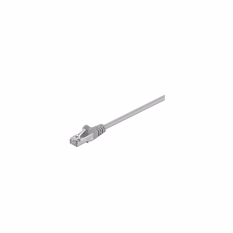 Síťový LAN kábel FTP patchcord, Cat.5e, RJ45 samec - RJ45 samec, 0.25 m, tienený, sivý, economy