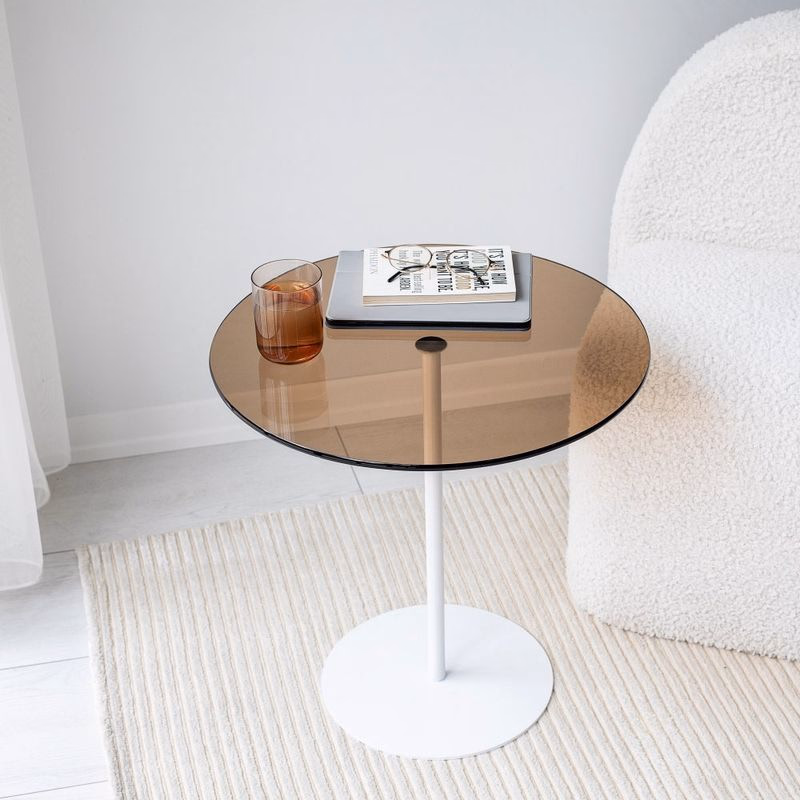 Príručný stolík / Odkladací stolík Chill-Out - White, Bronze