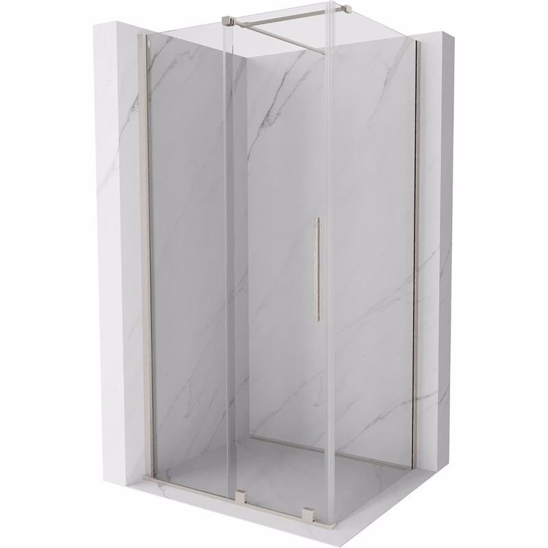 MEXEN/S - Velár sprchovací kút, posuvné dvere 150 x 100, transparent, nikel kefovaná 871-150-100-01-97