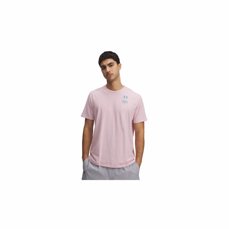 Pánske tričko s krátkym rukávom UNDER ARMOUR UA M 60 40S EVOL LOGO SS-PNK