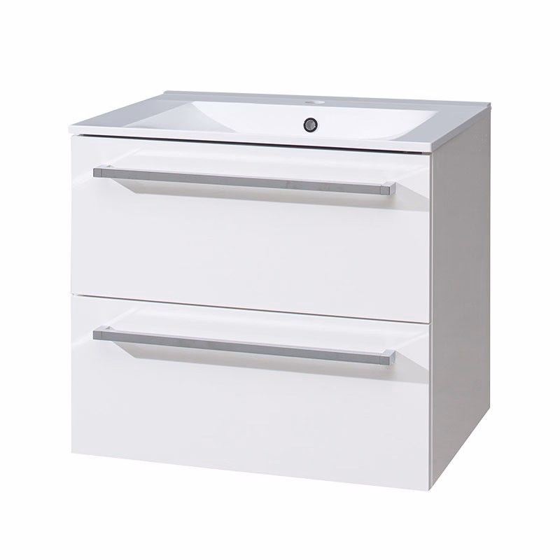 Mereo Bino, kúpeľňová skrinka s keramickým umývadlom 61 cm, biela CN660