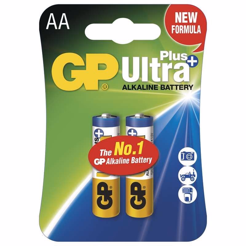 GP AA Ultra Plus, alkalická (LR6) - 2 ks