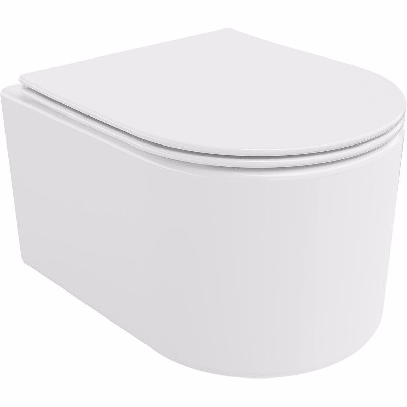 MEXEN/S - Sofia Závesná WC misa Rimless Tornado vrátane sedátka s slow slim, duroplast, biela lesk 30540400T