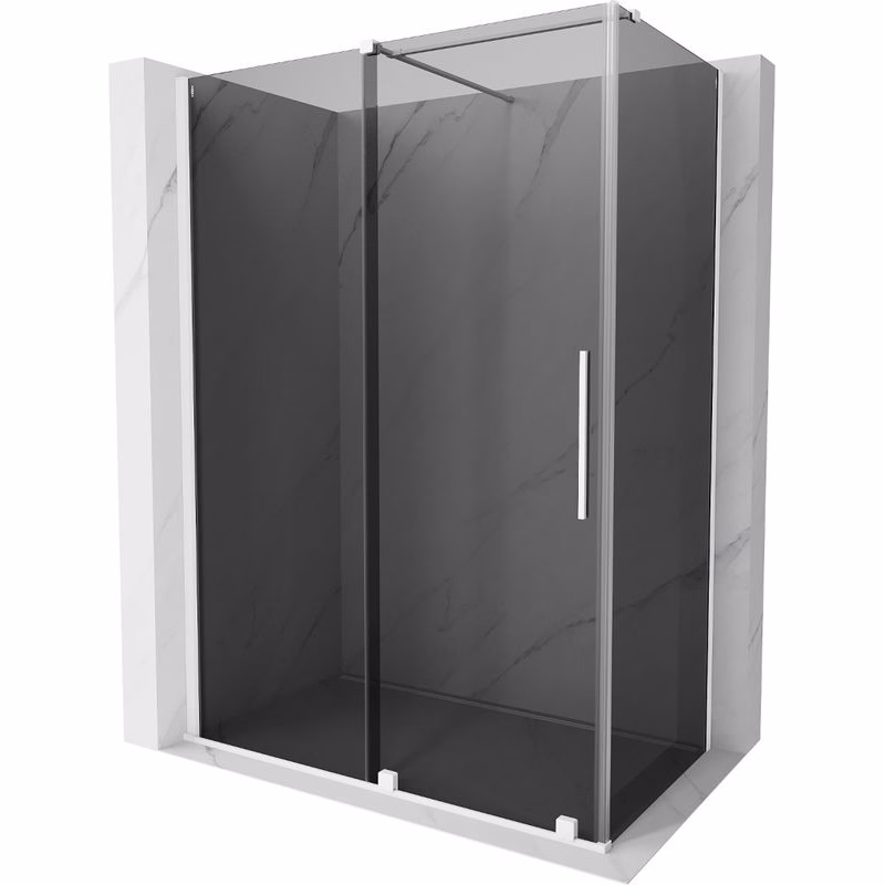 MEXEN/S - Velár sprchovací kút, posuvné dvere 160 x 80, grafit, biela 871-160-080-41-20