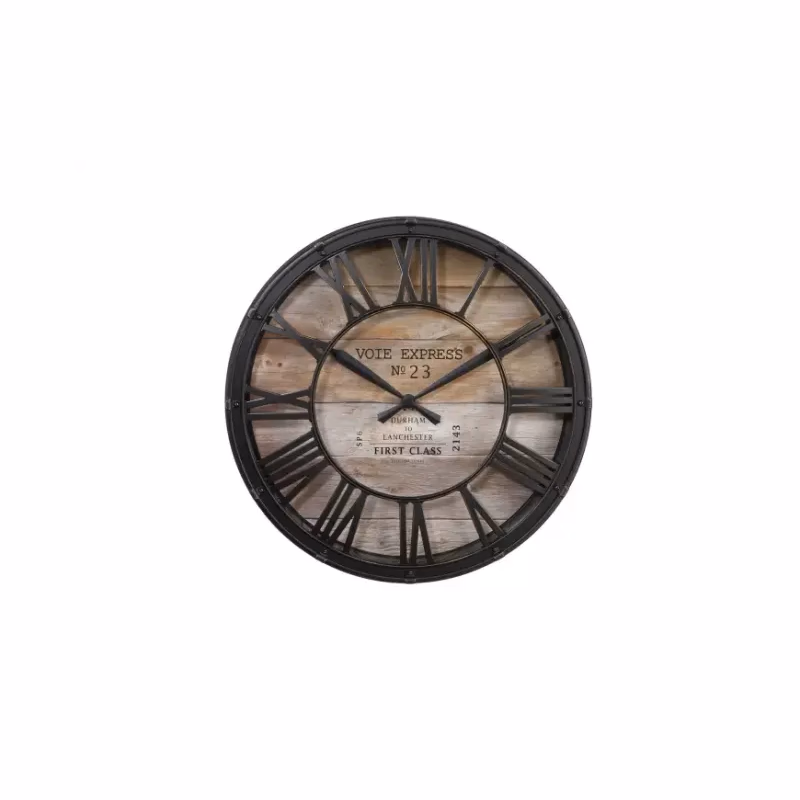 Nástenné hodiny 39 cm vintage čierne 601145