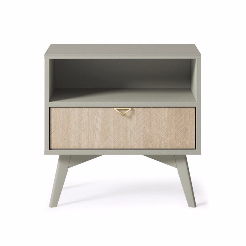 ArtPS Nočný stolík TIMBER S54 | béžová/zelená