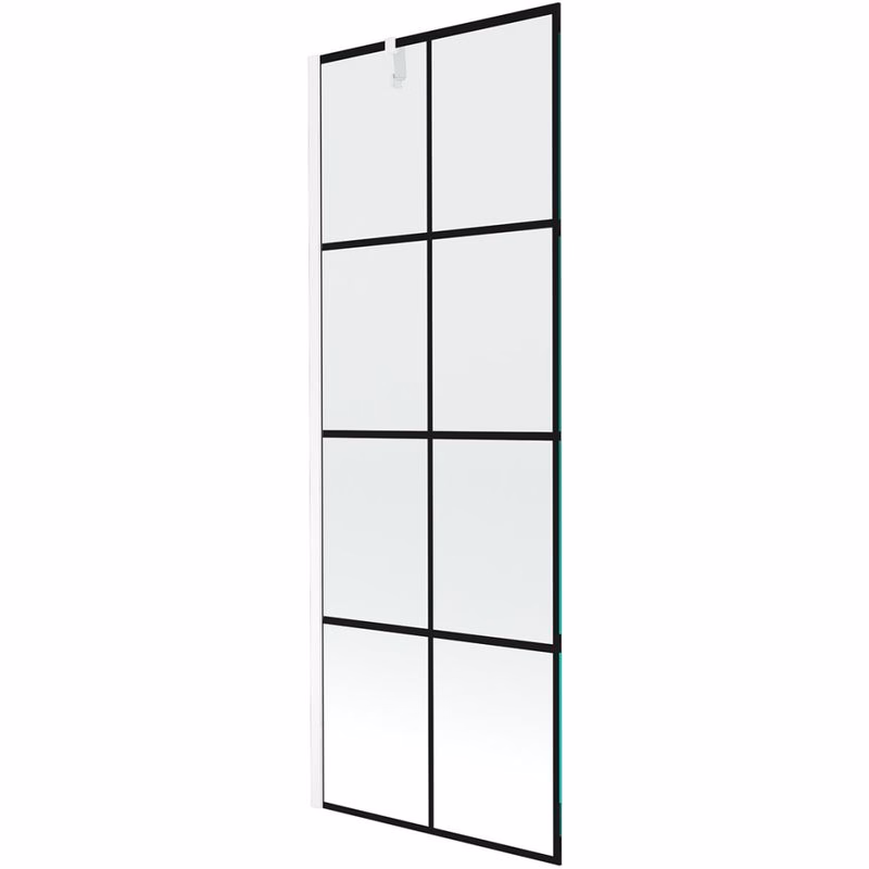 MEXEN/S - Next vaňová zástena FIX 70x150, čierny dekor, biela 895-070-000-00-77-20