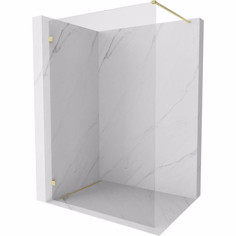 MEXEN/S - Lunar Sprchová zástena WALK-IN ľavá 80 x 200, transparent 8 mm, zlato kefovaná 830-080-000-55-00-L
