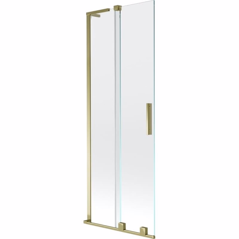 MEXEN/S - Velar L dvojkrídlová posuvná vaňová zástena 75 x 150, transparent, zlatá 896-075-003-01-50