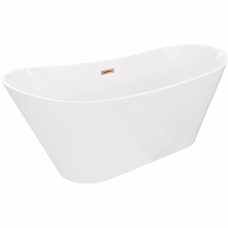 MEXEN/S - Dora voľne stojaca vaňa 150 x 75, biela, sifón a prepad ružové zlato 52071507500-60