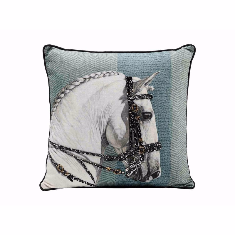 Show Horse Head vankúš modrý 45x45 cm