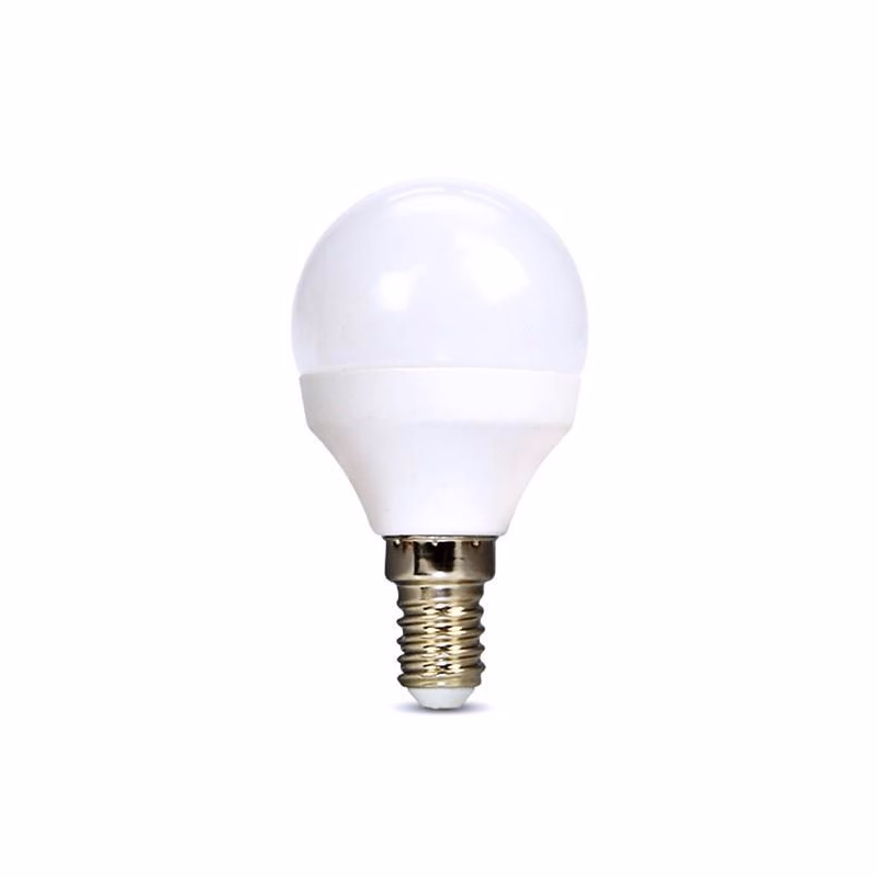 Solight LED žiarovka, miniglobe, 6W, E14, 3000K, 510lm, biele prevedenie