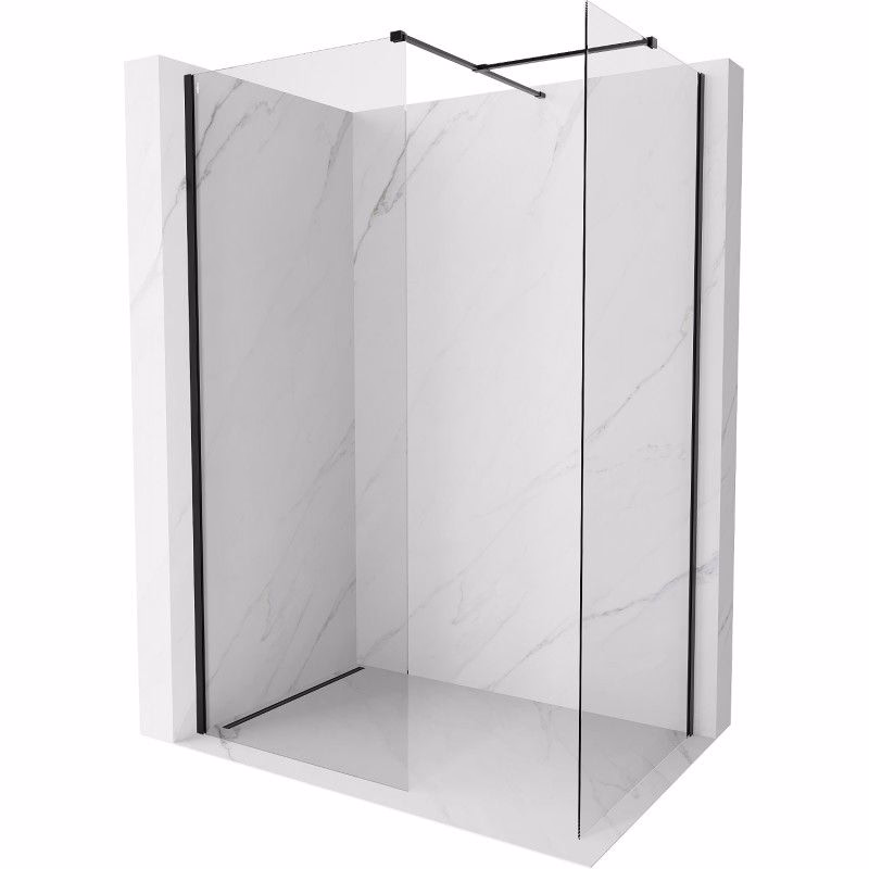MEXEN/S - Kyoto-X Sprchová zástena WALK-IN 110 x 100, transparent 10 mm, čierna 800-110-202-70-00-100-X