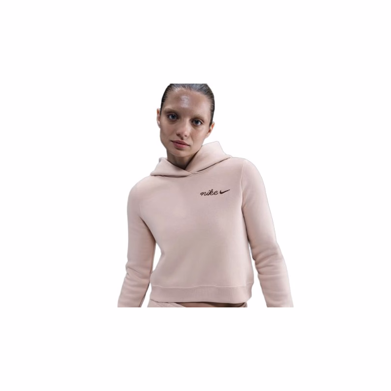 Dámska mikina s kapucňou NIKE W NSW PHNX FLC SHRUNKEN HOODIE SILT RED