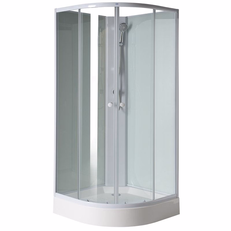 AQUALINE - AIGO Štvrťkruhová sprchová zástena 900x900x2040, biely profil, číre sklo YB93