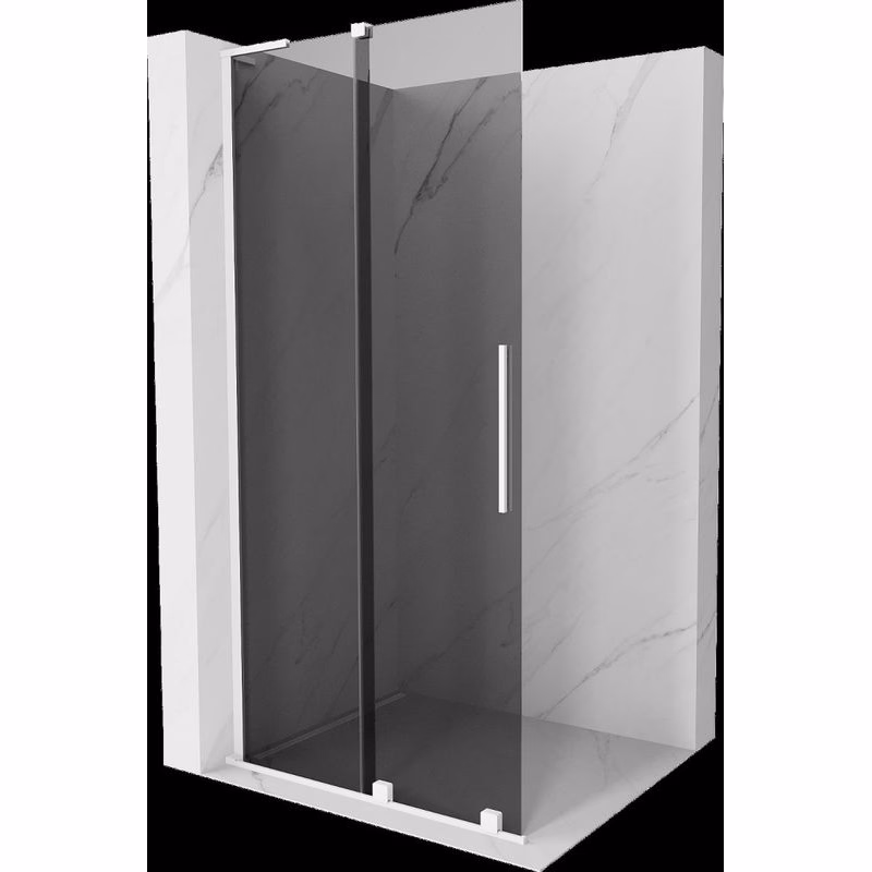 MEXEN/S - Velar L Sprchová zástena posuvná Walk-in 110 x 200, grafit 8 mm, biela 871-110-003-43-20