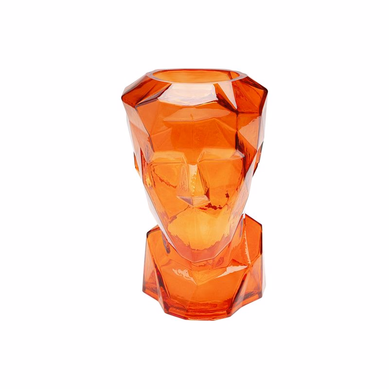 Prisma Face váza oranžová 30 cm