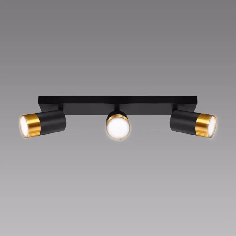 Stropné bodové svietidlo PUZON SPT GU10 3L BLACK/GOLD 04127 LS3