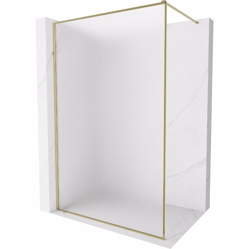 MEXEN/S - Kyoto-XF Sprchová zástena WALK-IN s rámom 120 x 202, dekor 10 mm, zlato 800-120-104-50-30-X