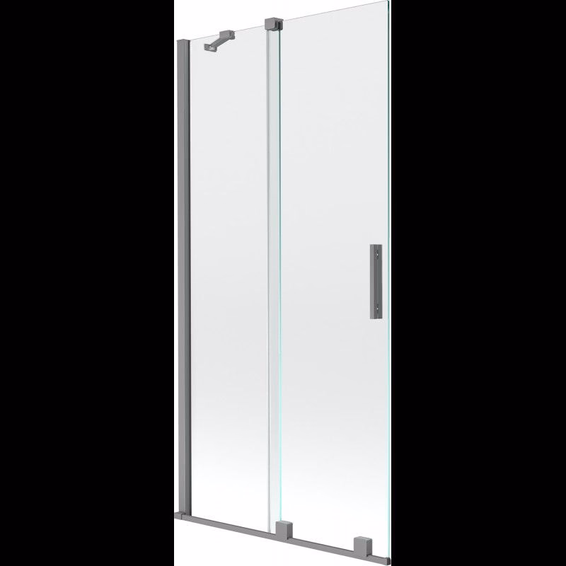 MEXEN/S - Velár dvojkrídlová posuvná vaňová zástena 90 x 150, transparent, grafit metal 896-090-000-01-95