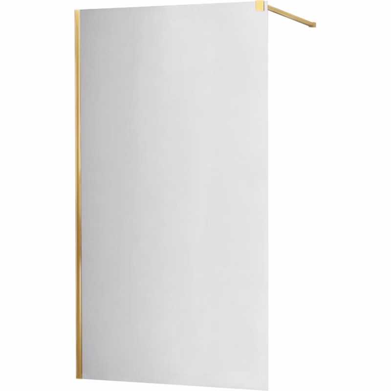MEXEN/S - KIOTO Sprchová zástena WALK-IN 110x200 cm 8 mm, zlatá, zrkadlové sklo 800-110-101-50-50
