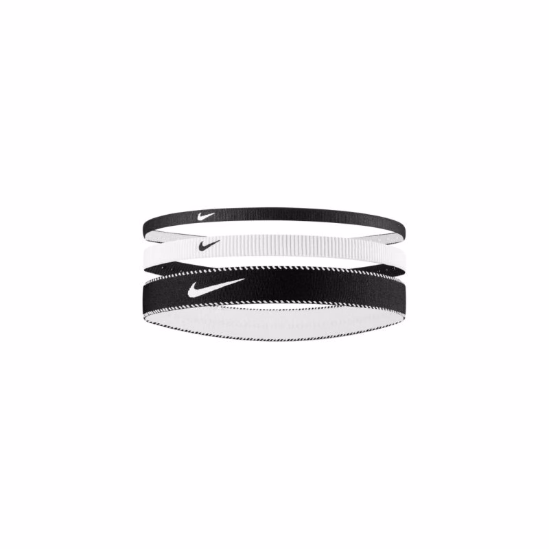 Čelenka NIKE FLEX CLASSIC MIXED WIDTH HEADBANDS 3PK BLACK WHITE BLACK