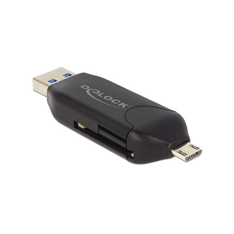 Delock Micro USB OTG čítačka kariet + USB 3.0 A male