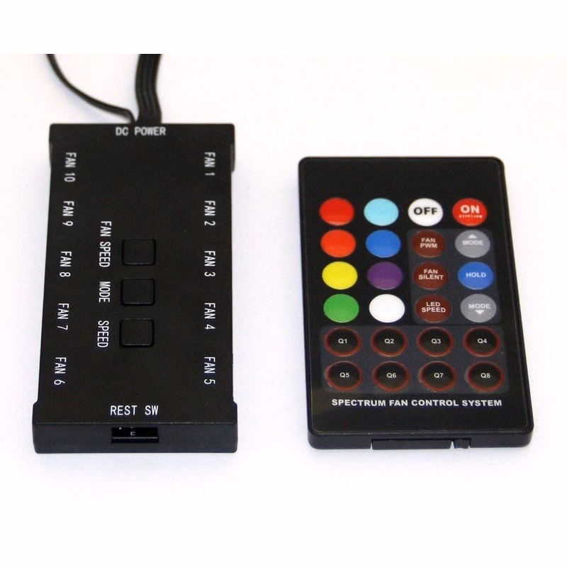 EUROCASE controller + diaľkový ovládač pre RGB ventilátor (full colors)